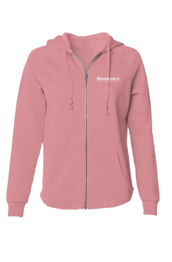 Womens Lightweight Wash Zip Hoodie