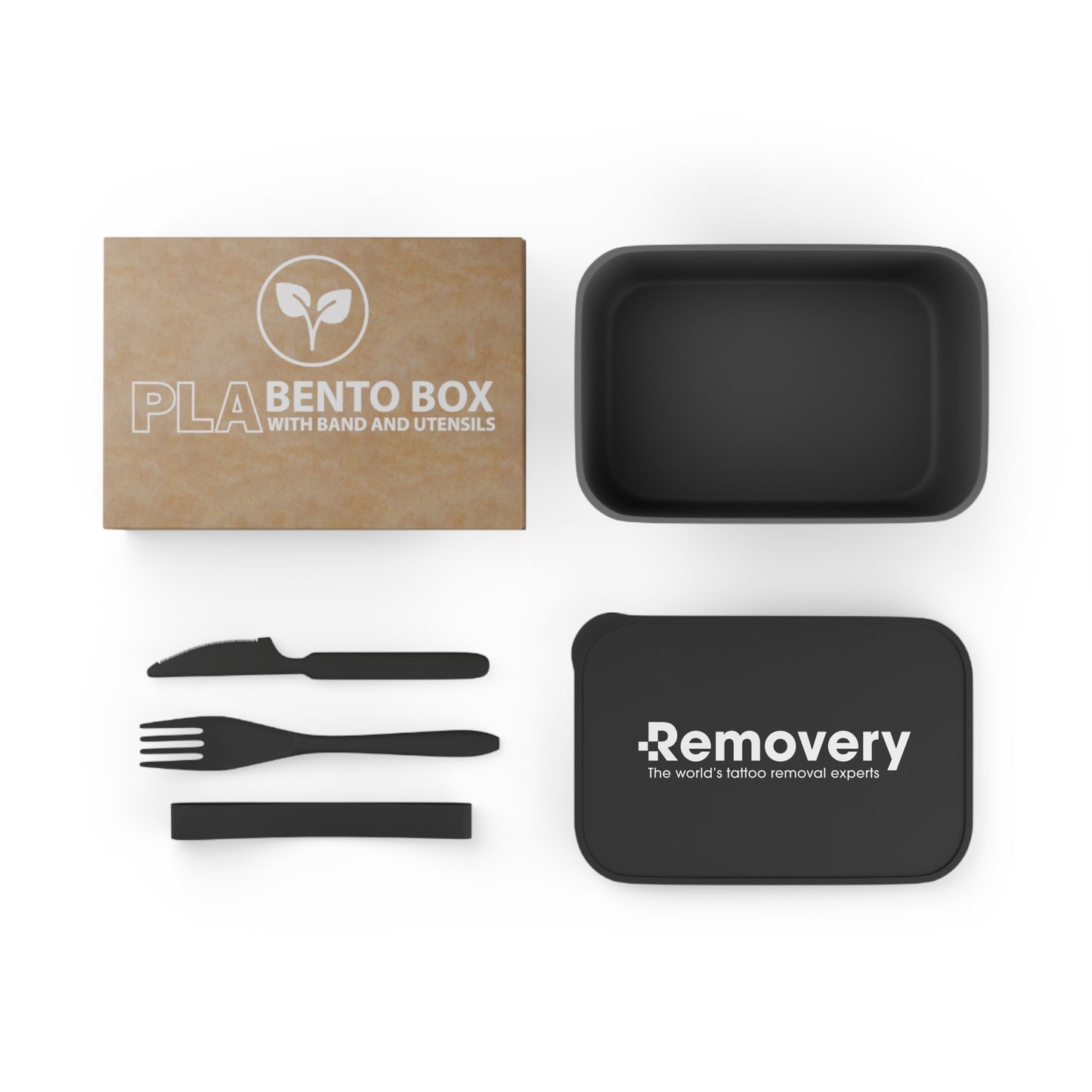 PLA Bento Box with Band and Utensils